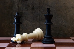 Chess against grunge background